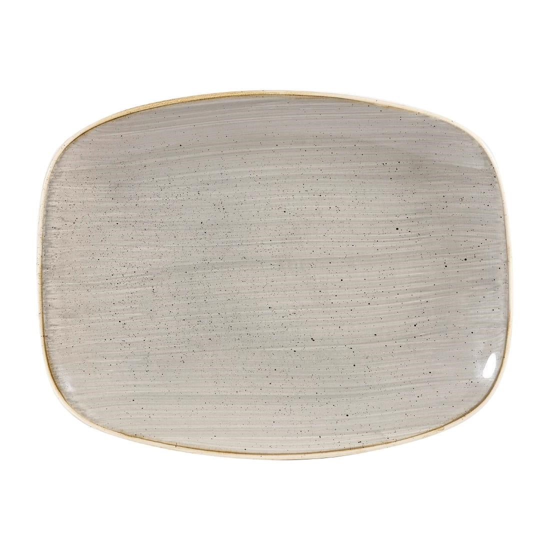 Churchill Stonecast Rectangular Plates Peppercorn Grey 202 x 261mm (12 Pack)