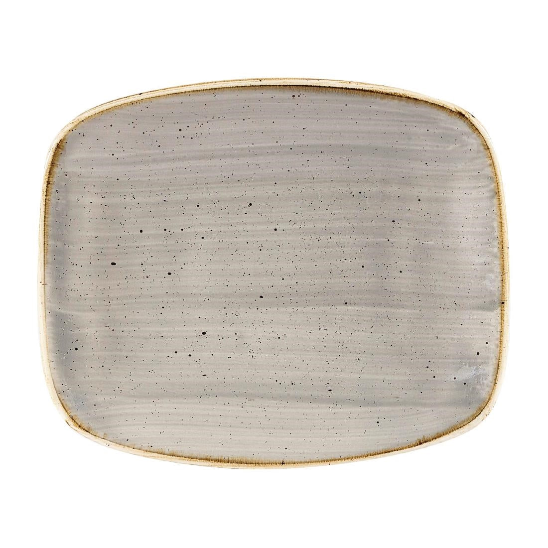 Churchill Stonecast Rectangular Plates Peppercorn Grey 157 x 237mm (12 Pack)