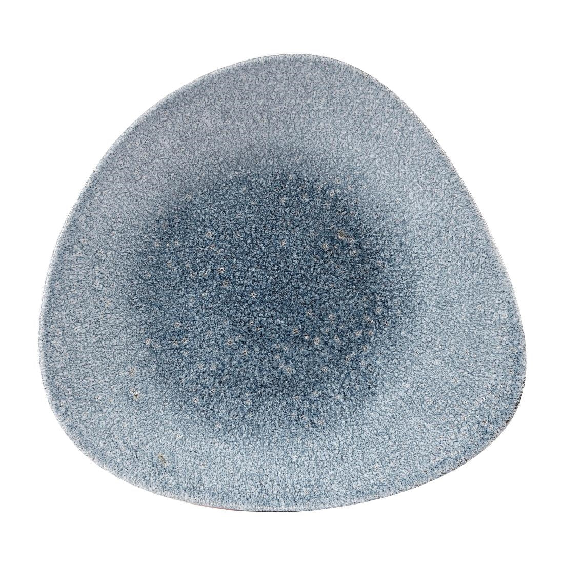 Churchill Studio Prints Raku Triangular Shallow Bowls Topaz Blue 278mm (12 Pack)