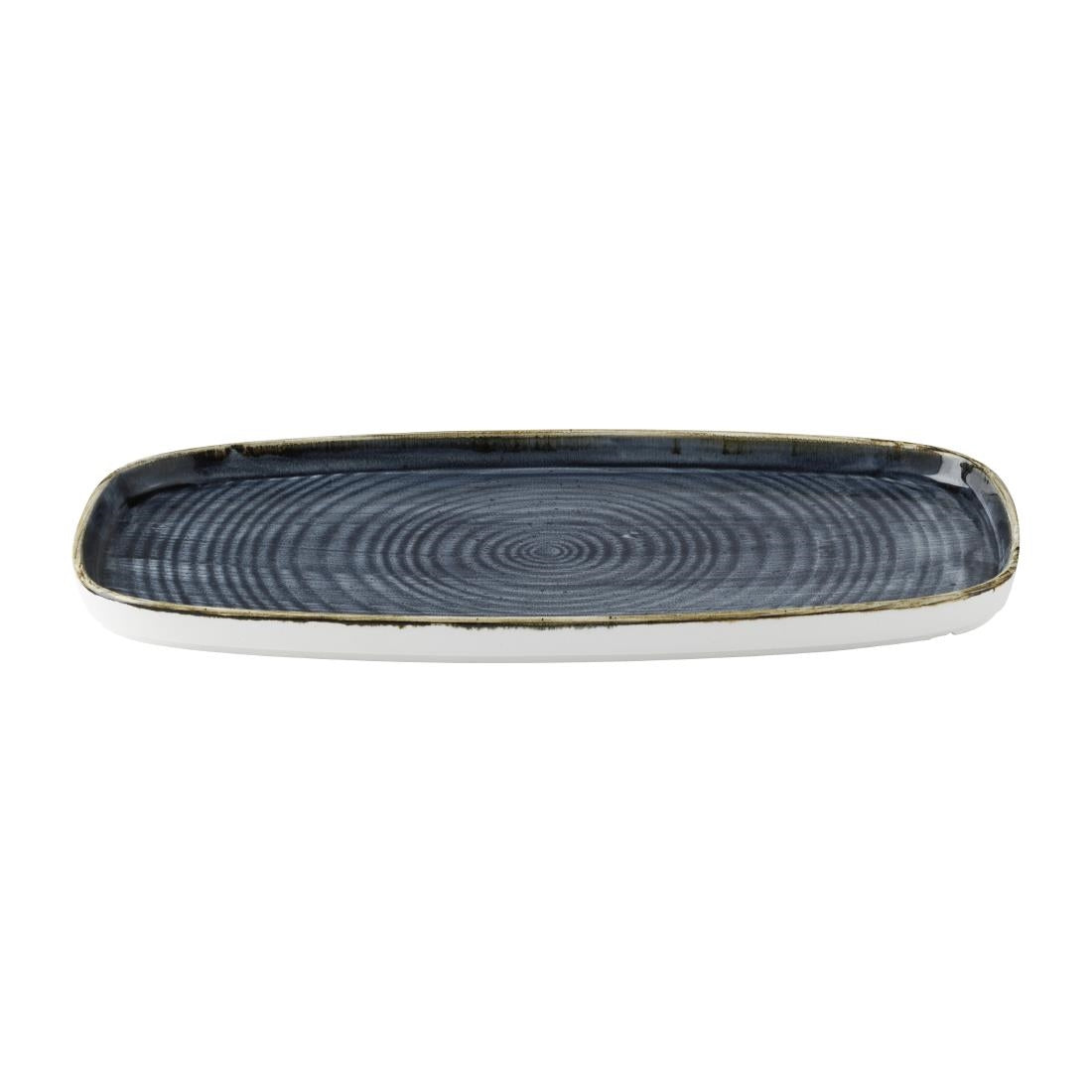 Churchill Stonecast Blueberry Chefs' Walled Oblong Plates 350mm (6 Pack)