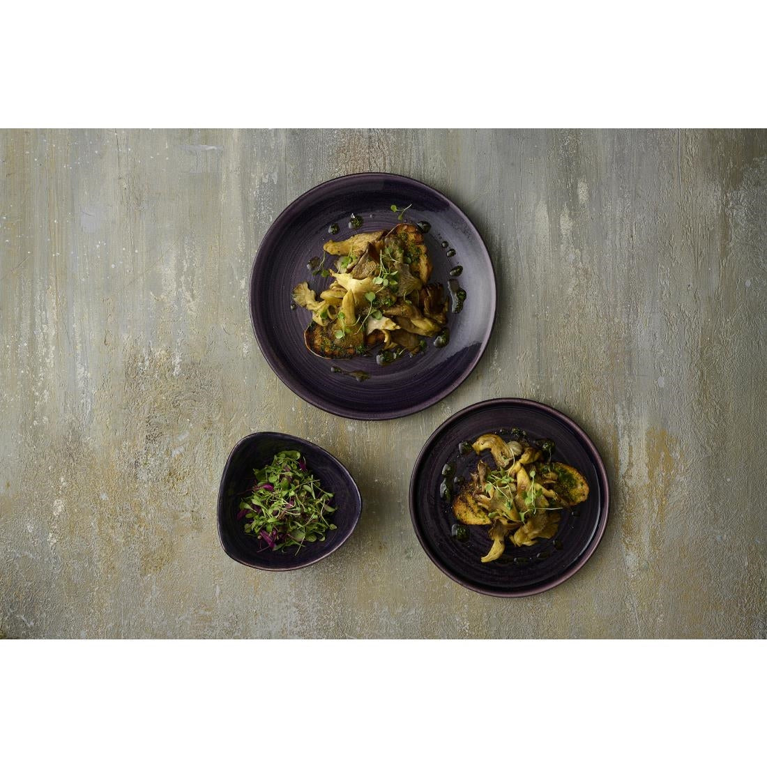 Churchill Stonecast Patina Deep Purple Triangle Bowls 235mm (12 Pack)
