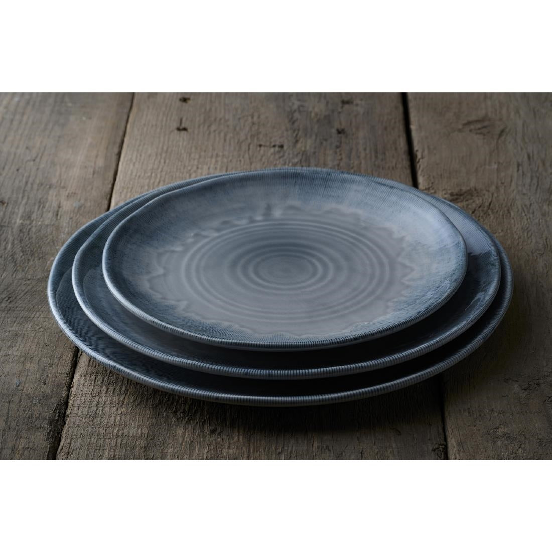 Dudson Harvest Flux Grey Organic Coupe Plates 295mm (12 Pack)