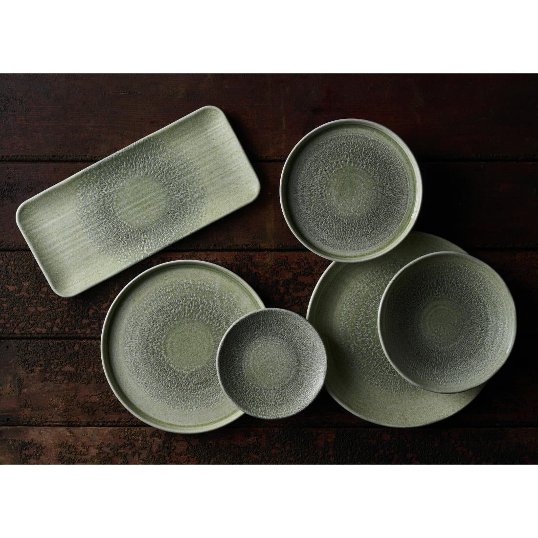 Dudson Harvest Grain Speckled Green Organic Coupe Plate 275mm (12 Pack)