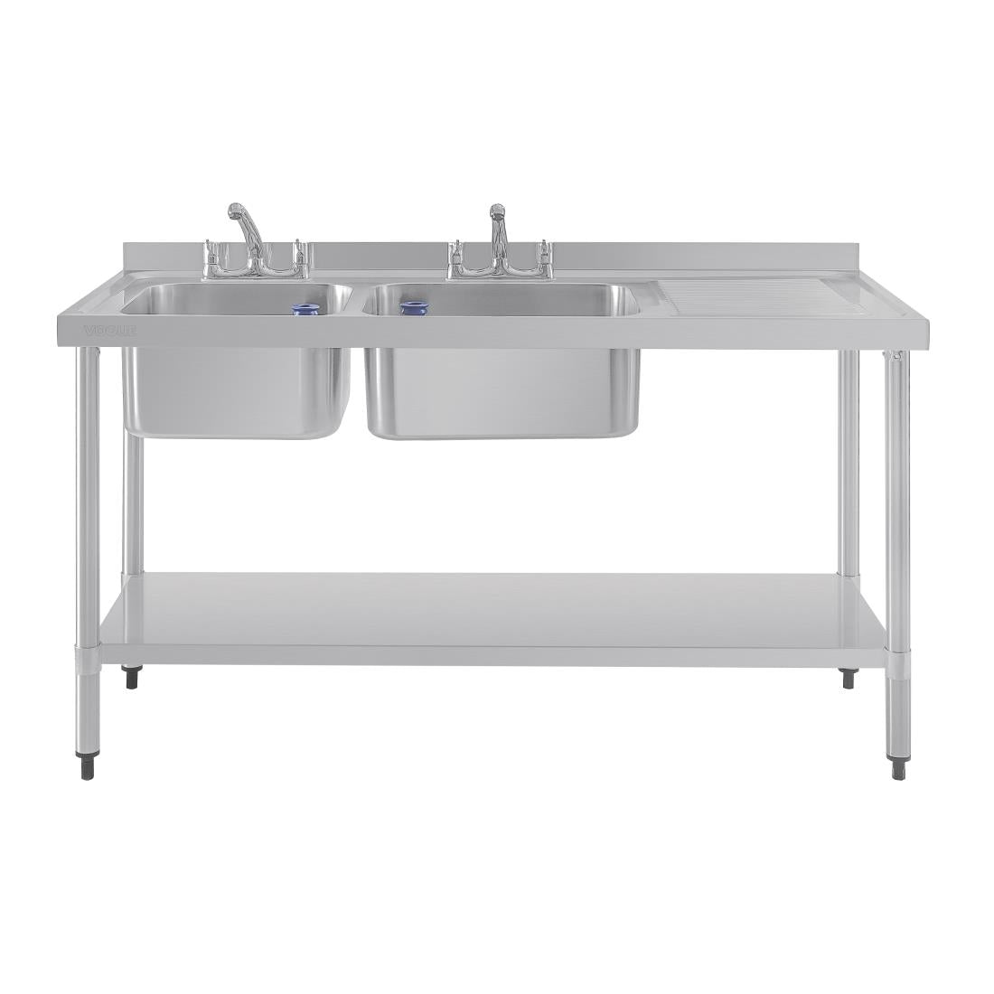 Vogue Double Sink Right Hand Drainer 1500mm
