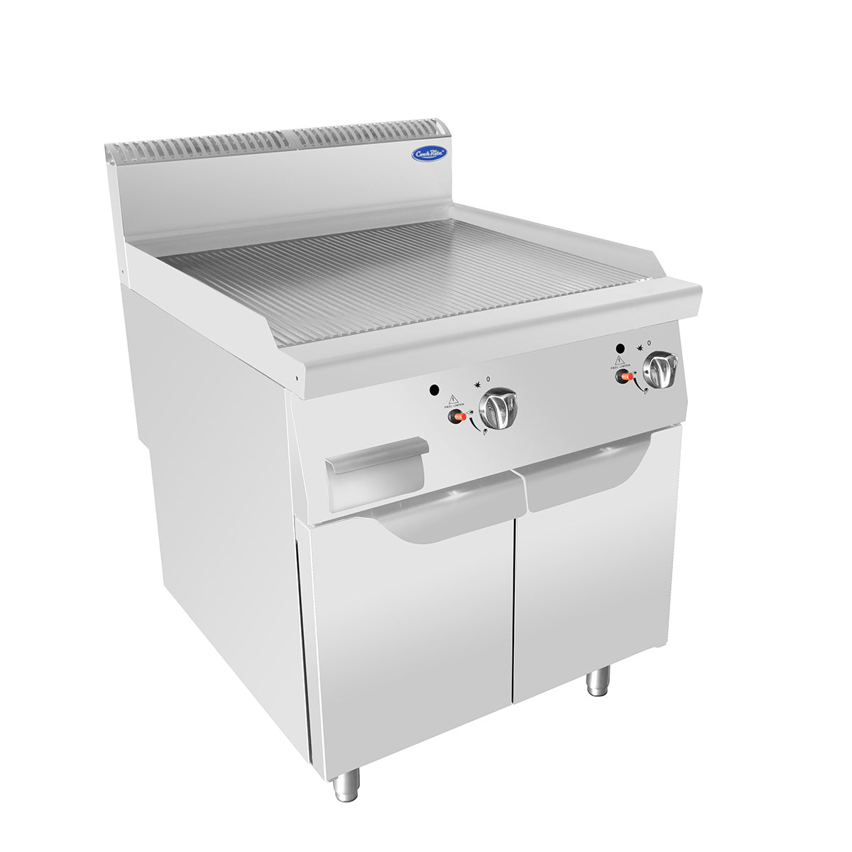 CookRite Ribbed Top Gas Griddle Double Width with Twin Door Base AT7G8G-F-B