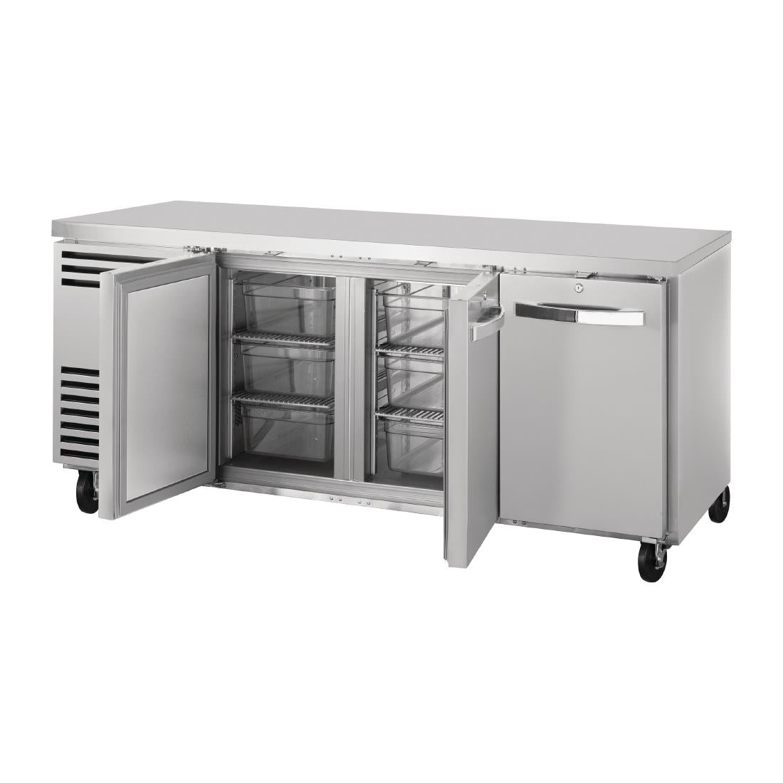 True 3 Door 1/1 GN Counter Fridge TCR1/3-CL-SS-DL-DR-DR