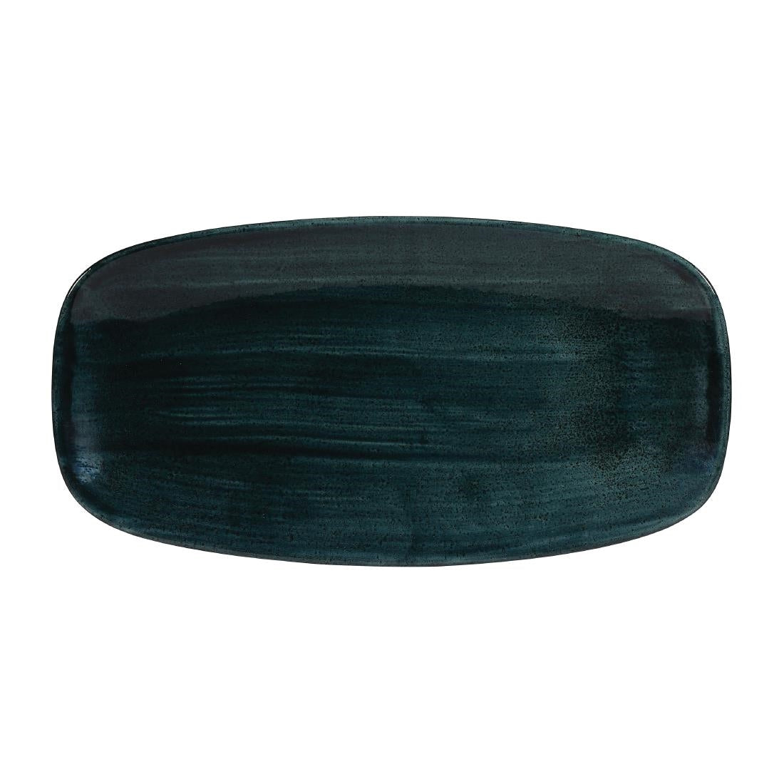 Churchill Stonecast Patina Oblong Chef Plates Rustic Teal 298 x 153mm (12 Pack)