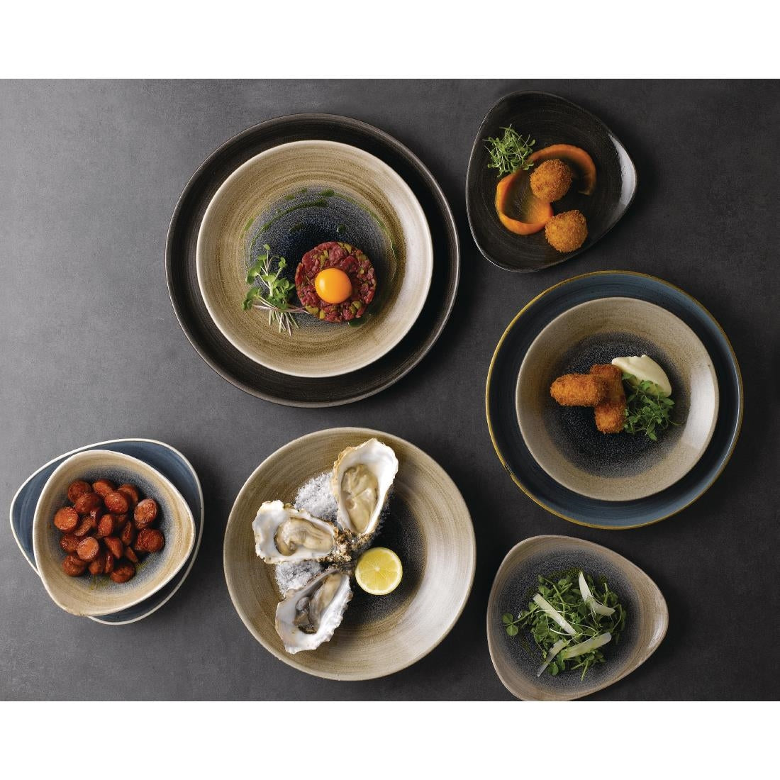Churchill Stonecast Aqueous Deep Coupe Plates Bayou Taupe 281mm (12 Pack)