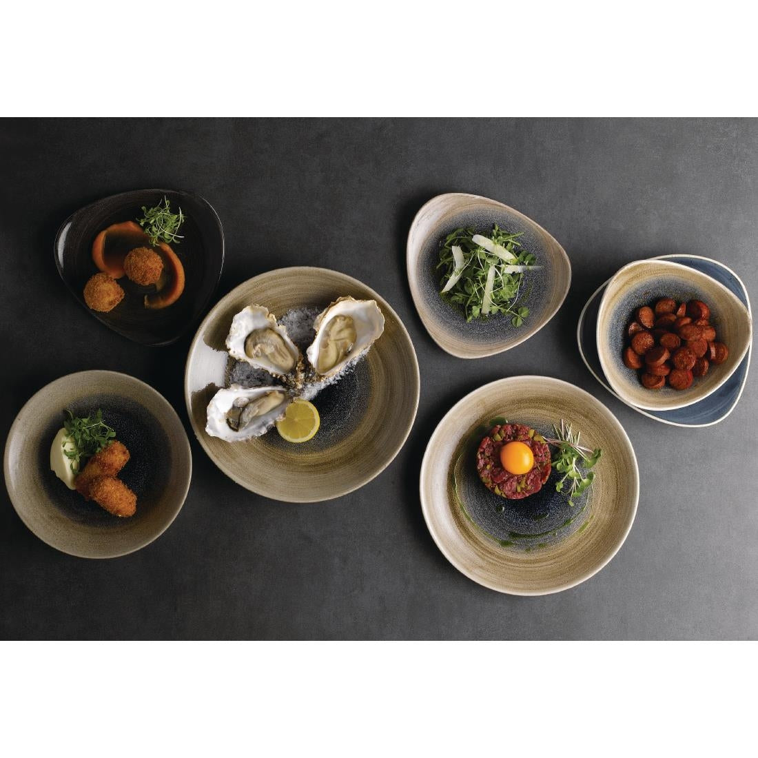 Churchill Stonecast Aqueous Deep Coupe Plates Bayou Taupe 281mm (12 Pack)