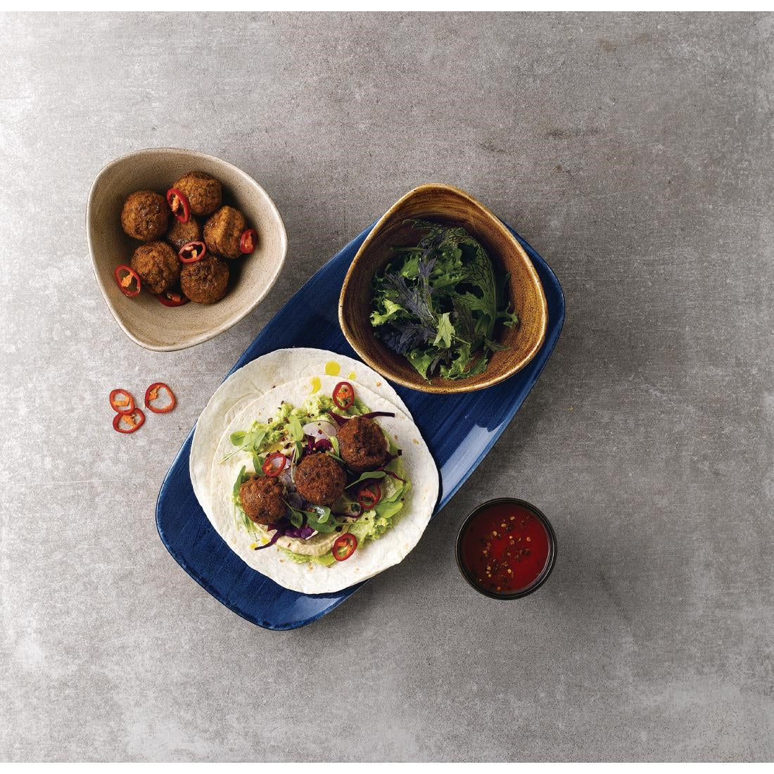 Churchill Stonecast Patina No. 3 Chefs Plates Cobalt 298 x 153mm (12 Pack)