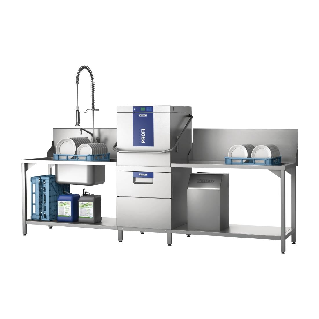 Hobart Profi Dual Level Pass Through Dishwasher TLWW-10A with Water Softener
