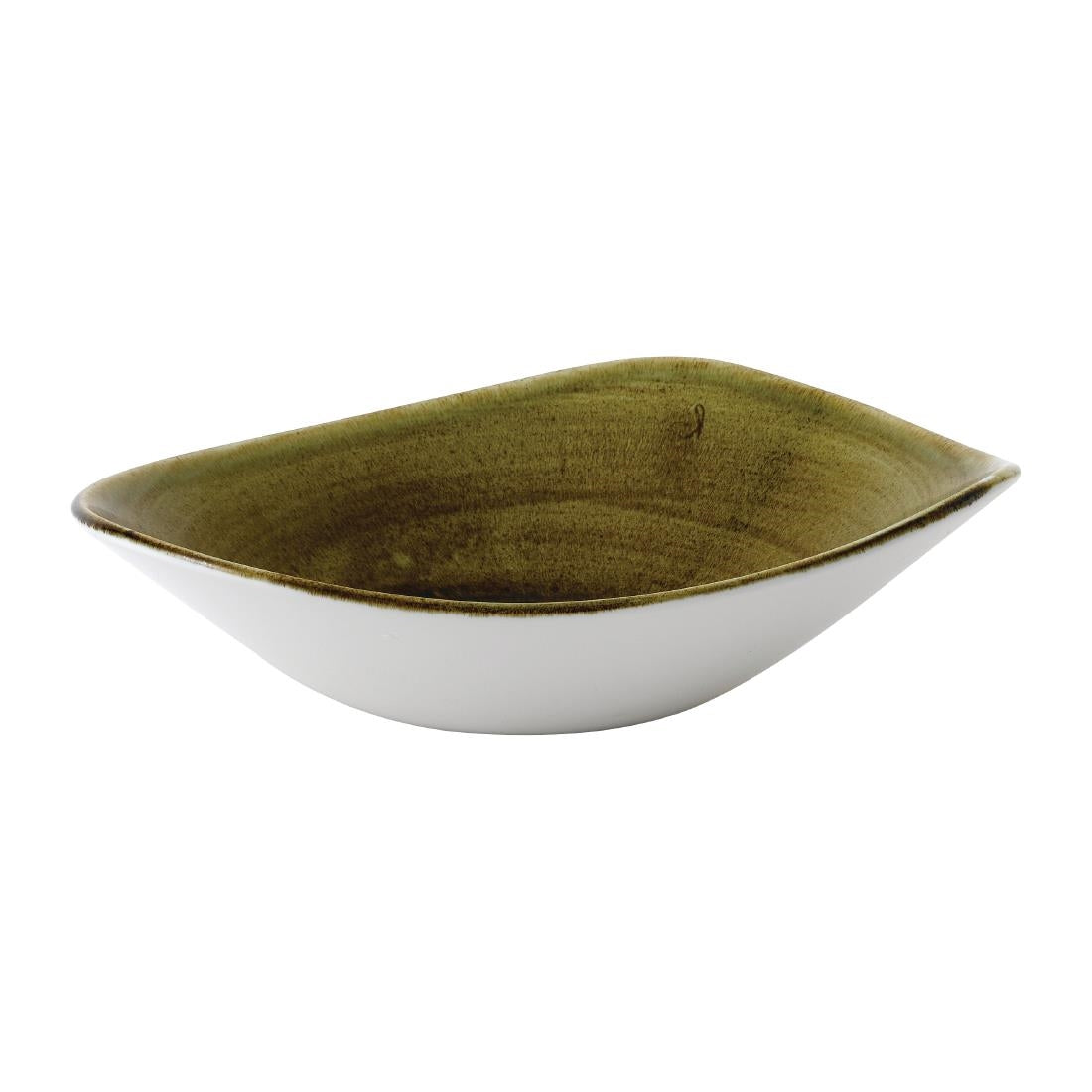 Stonecast Plume Olive Triangle Bowls 21oz (12 Pack)