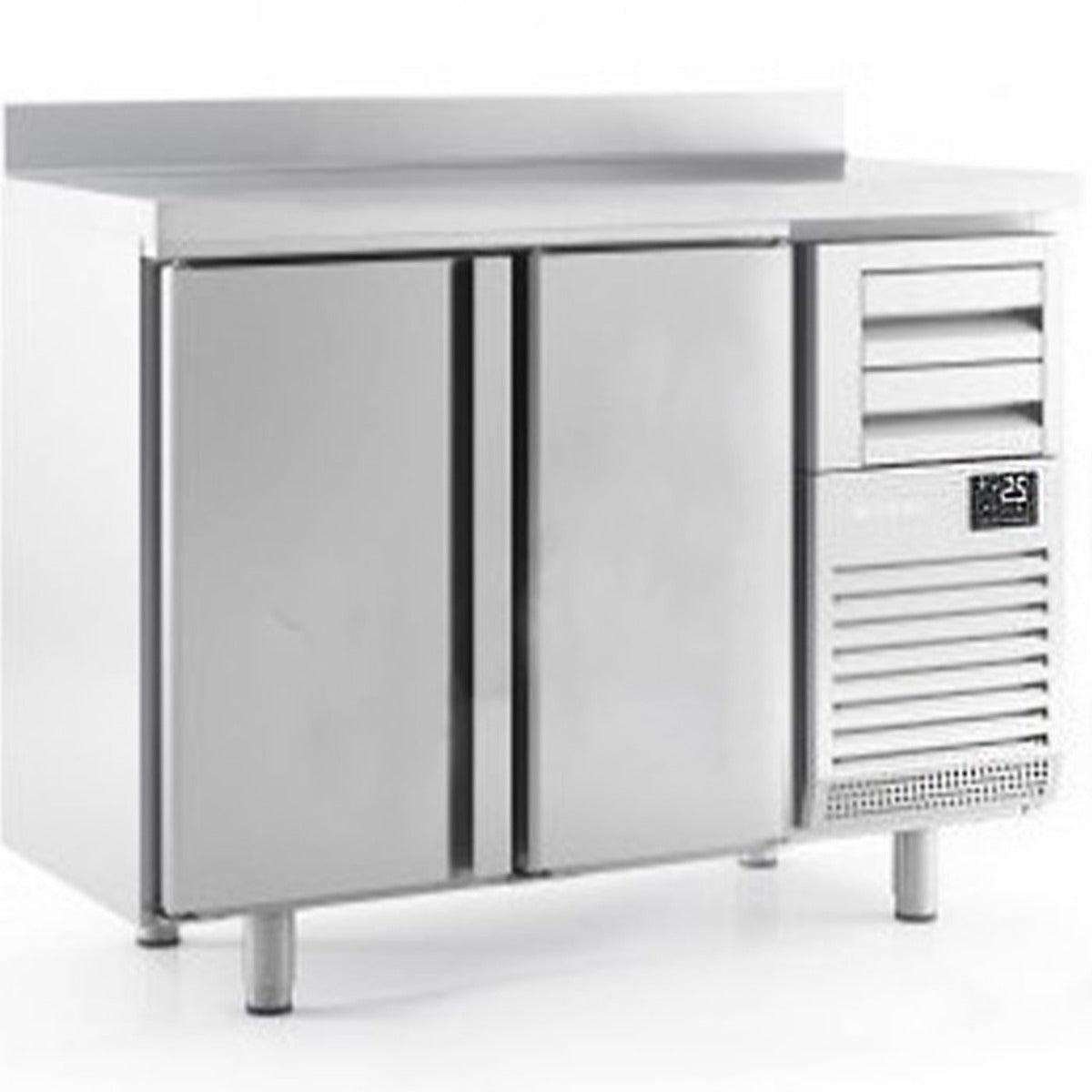 Double Door Tall Back Bar Refrigerated Counter With Upstand