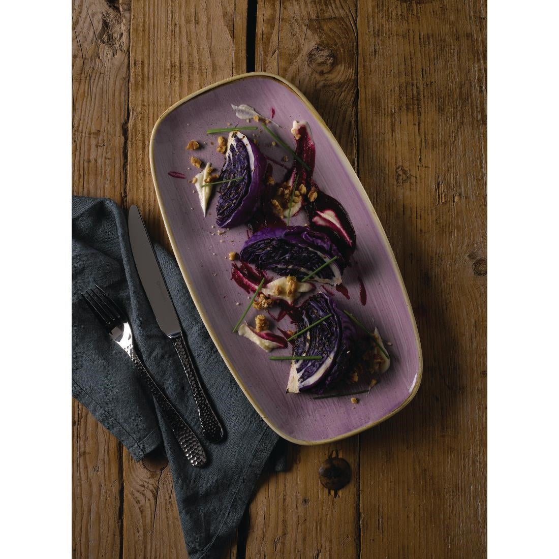 Churchill Stonecast Chefs Oblong Plates Lavender 298x153mm (12 Pack)