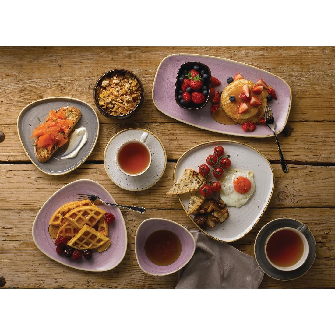 Churchill Stonecast Chefs Oblong Plates Lavender 298x153mm (12 Pack)
