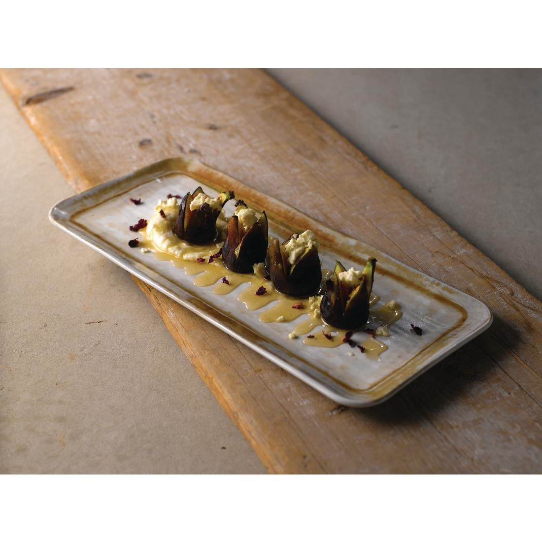 Dudson Finca Sandstone Organic Rectangular Plates 270x160mm (12 Pack)