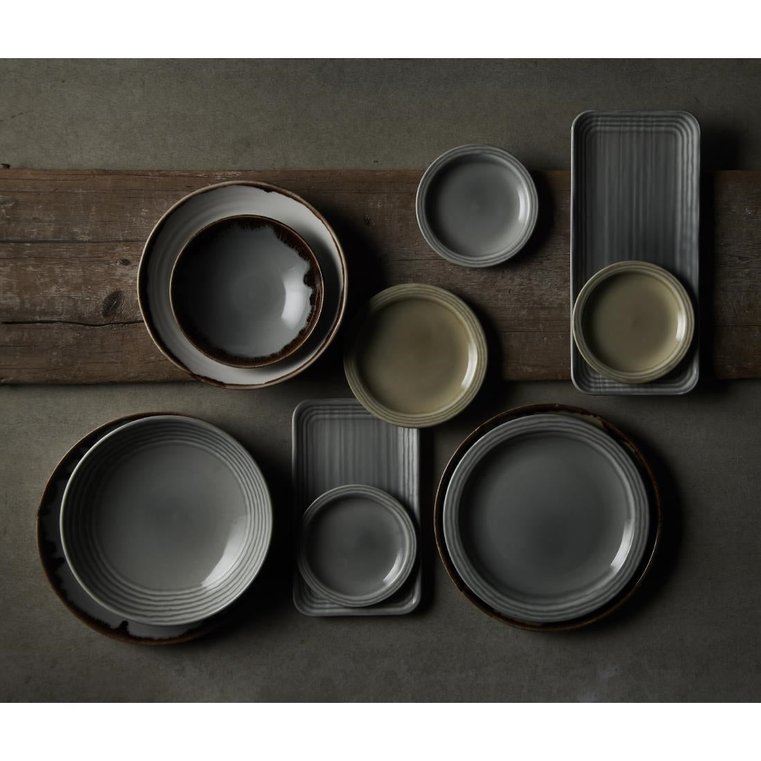 Dudson Harvest Norse Organic Rectangular Plates Grey 270x160mm (12 Pack)