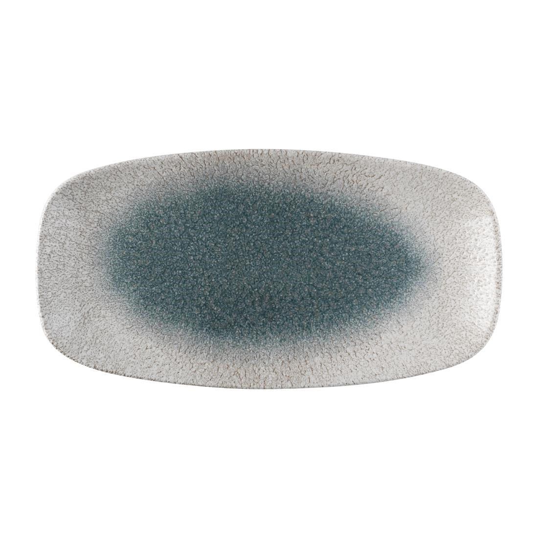 Churchill Raku Duo Agate Chefs Oblong Plates Topaz 287x152mm (12 Pack)