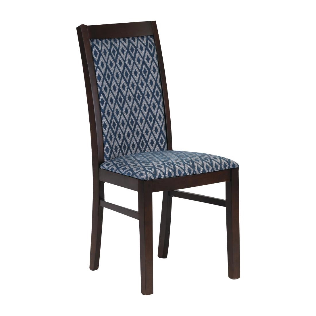 Brooklyn Walnut Dining Chairs with Black Padded Seat & Back (2 Pack)