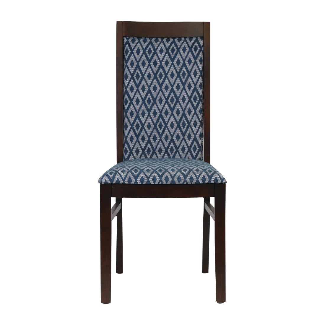 Brooklyn Walnut Dining Chairs with Black Padded Seat & Back (2 Pack)