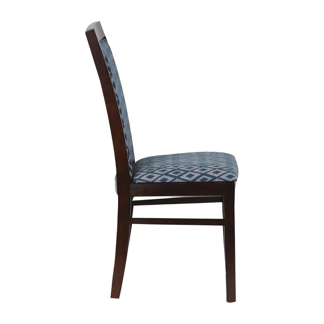 Brooklyn Walnut Dining Chairs with Black Padded Seat & Back (2 Pack)