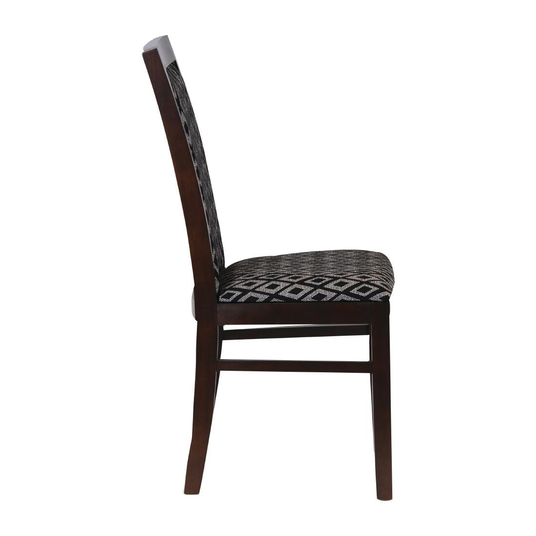 Brooklyn Walnut Dining Chairs with Blue Padded Seat & Back (2 Pack)