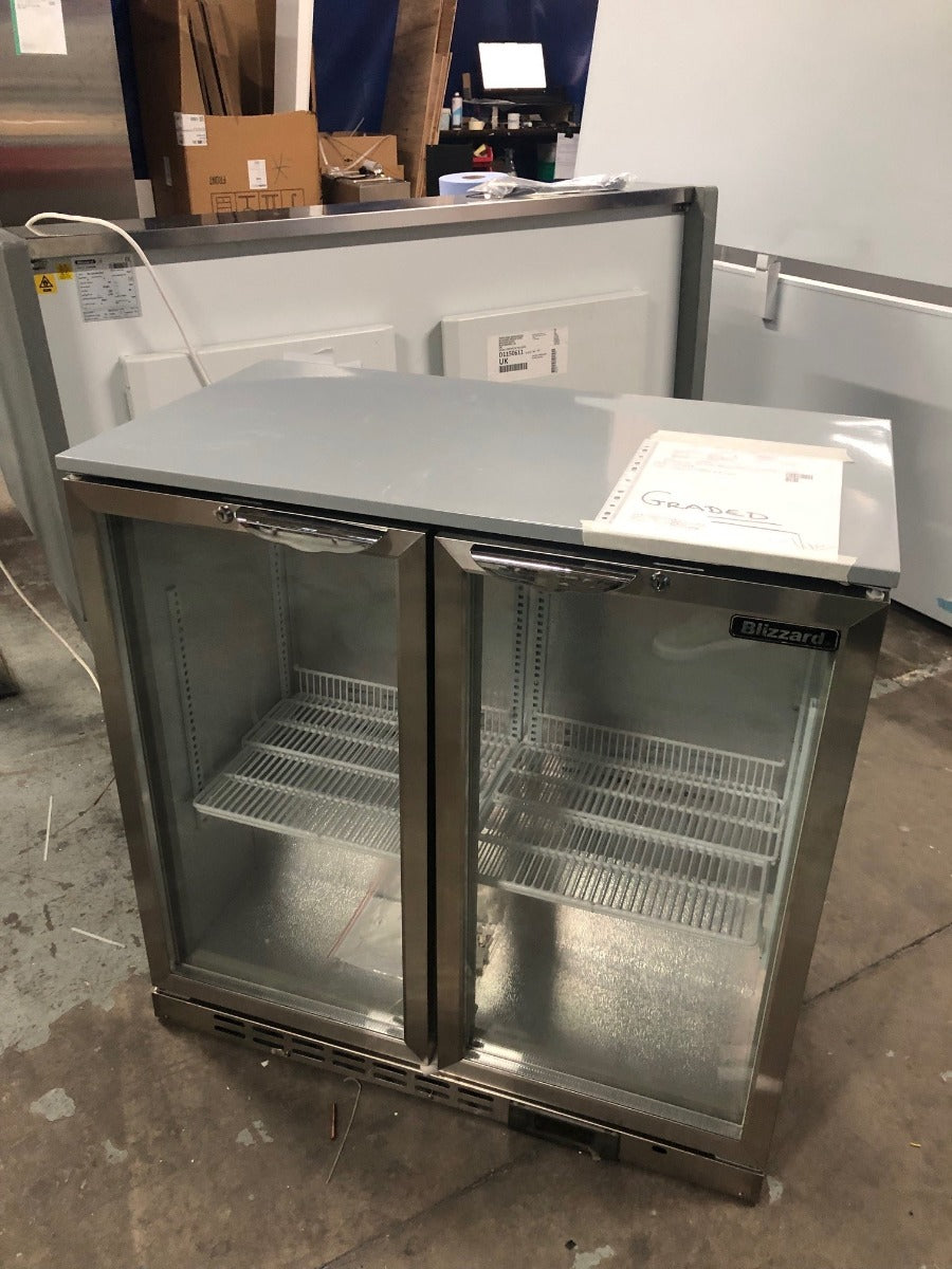 GRADED-00925-BAR2SS Double Hinged Glass Door Bottle Cooler
