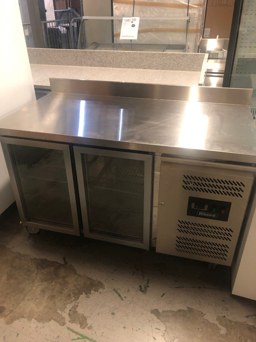 Graded 01025 Hbc2 Cr Double Hinged Glass Door Counter Refrigerator With Upstand