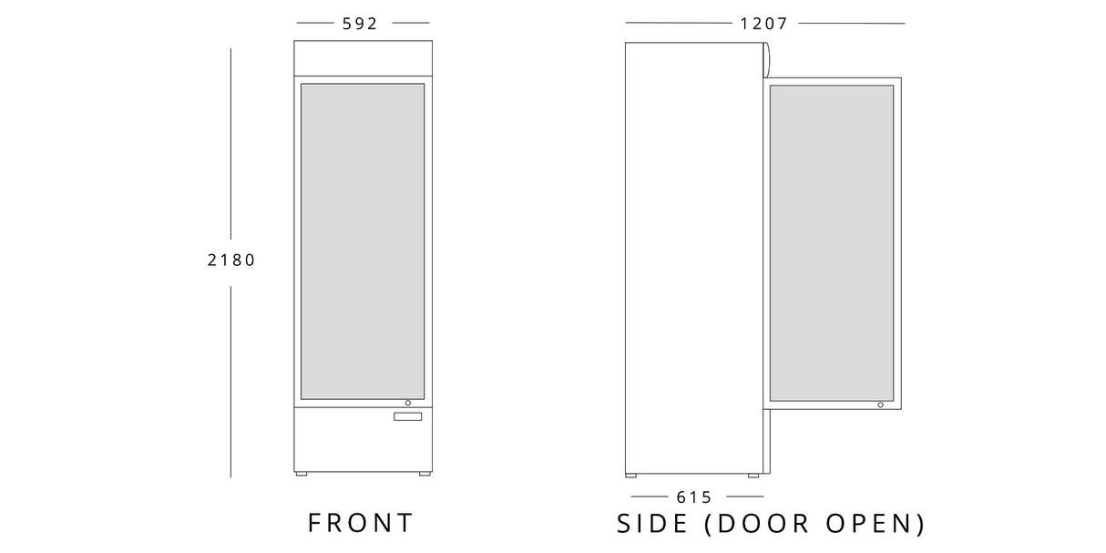 Single Glass Door Display Merchandiser