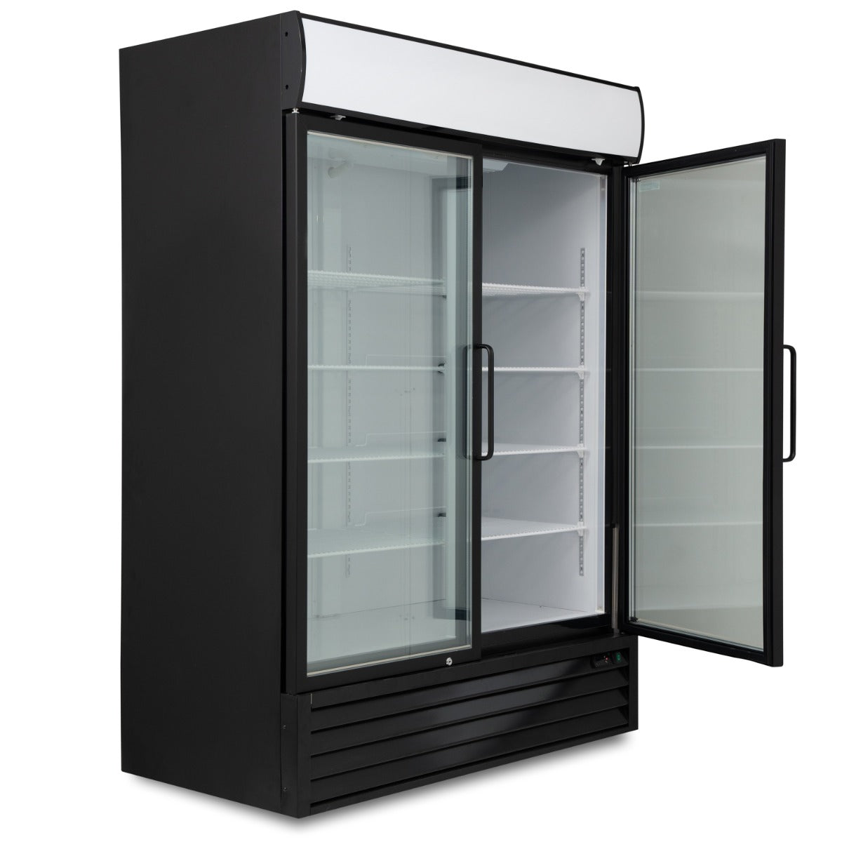 Double Hinged Glass Door Freezer Display Merchandiser