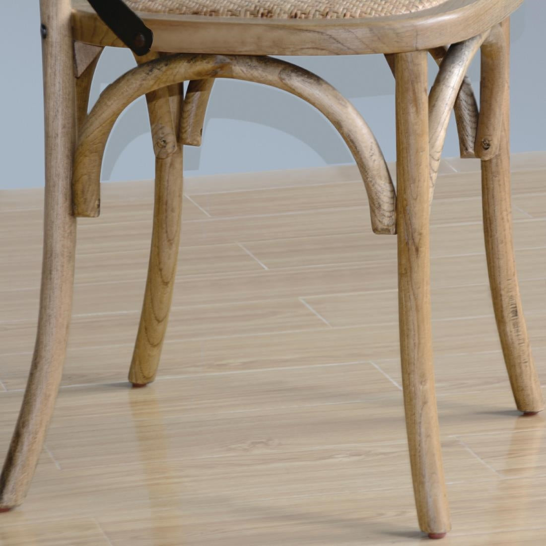 Bolero Bentwood Chairs with Metal Cross Back Natural (2 Pack)
