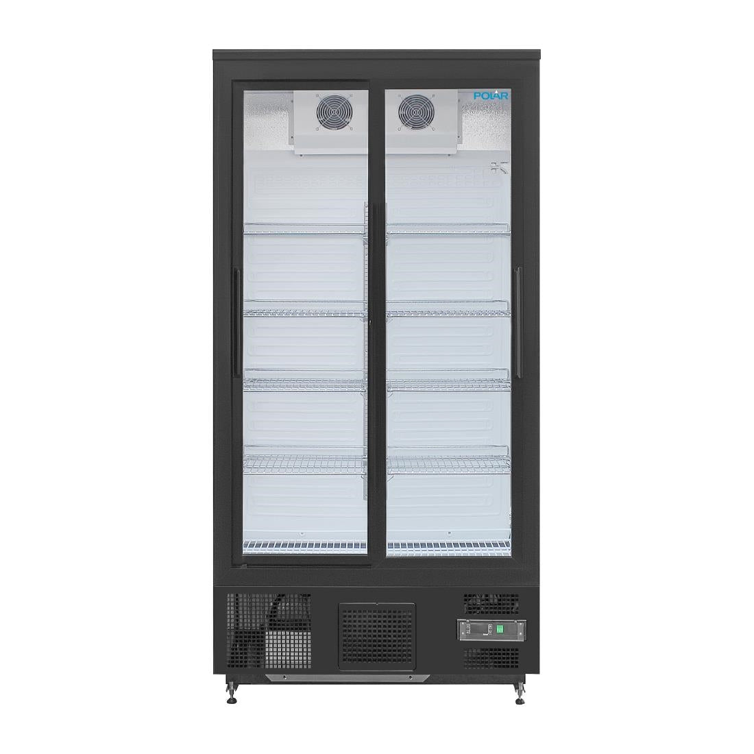 Polar Upright Back Bar Cooler with Sliding Doors 490Ltr
