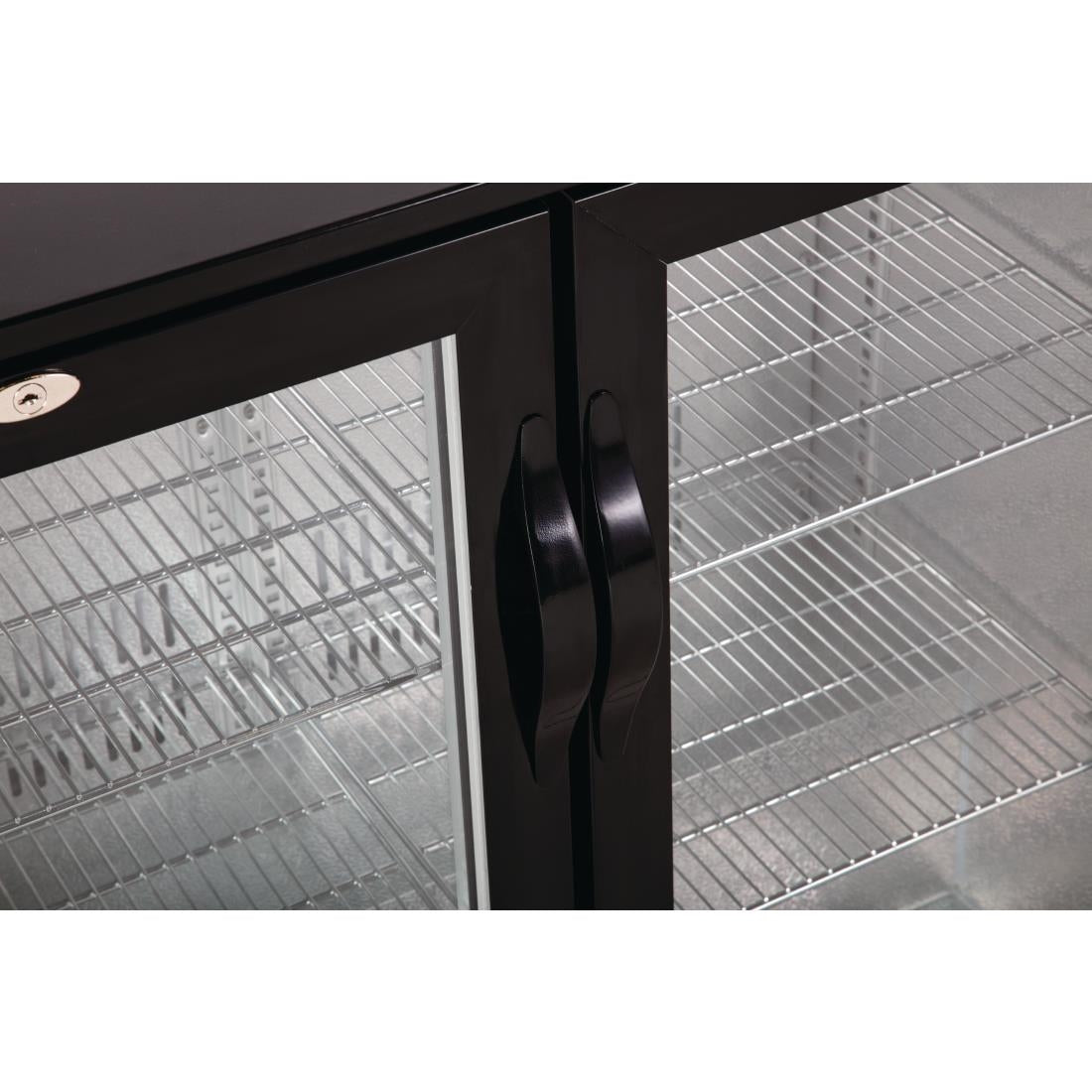 Polar G-Series Back Bar Cooler with Hinged Doors Black 208Ltr