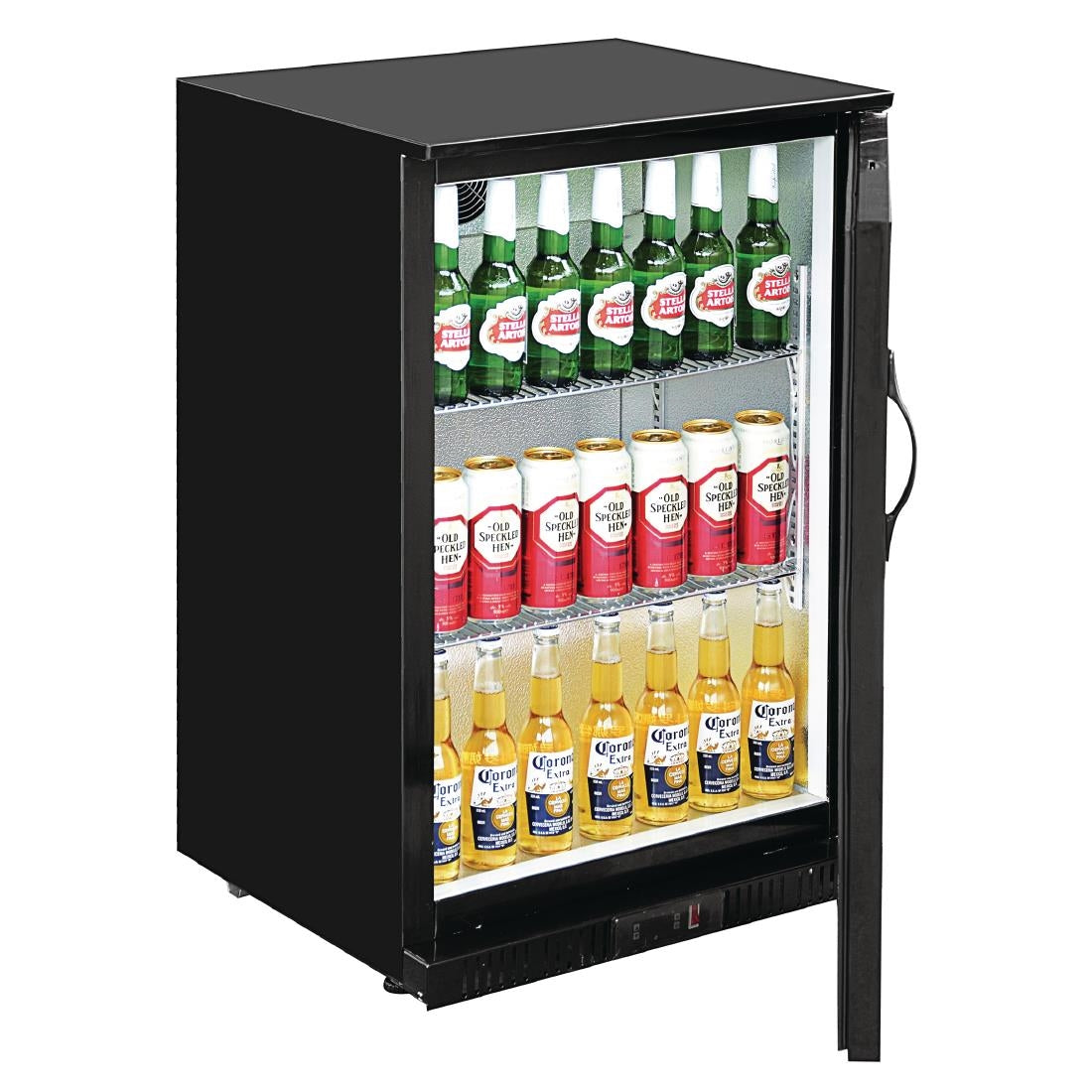 Polar G-Series 900mm Single Solid Door Back Bar Cooler Black 138Ltr