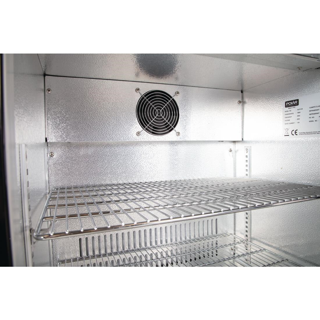 Polar G-Series 900mm Single Solid Door Back Bar Cooler Black 138Ltr