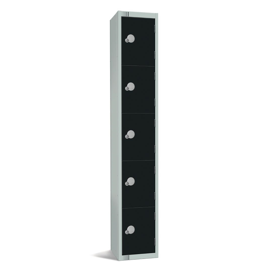 Elite Five Door Manual Combination Locker Locker Black with sloping top