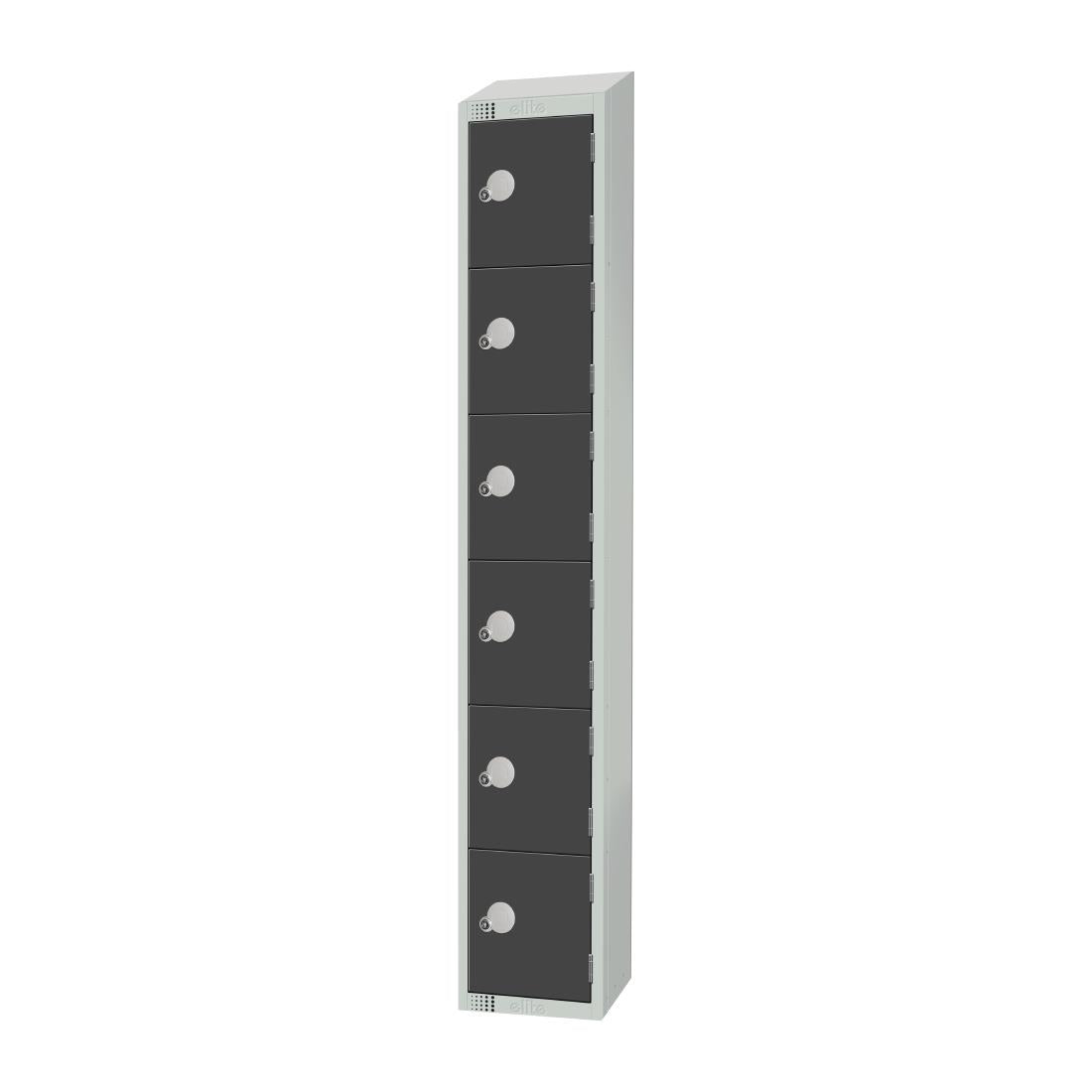 Elite Six Door Electronic Combination Locker with Sloping Top Graphite Grey