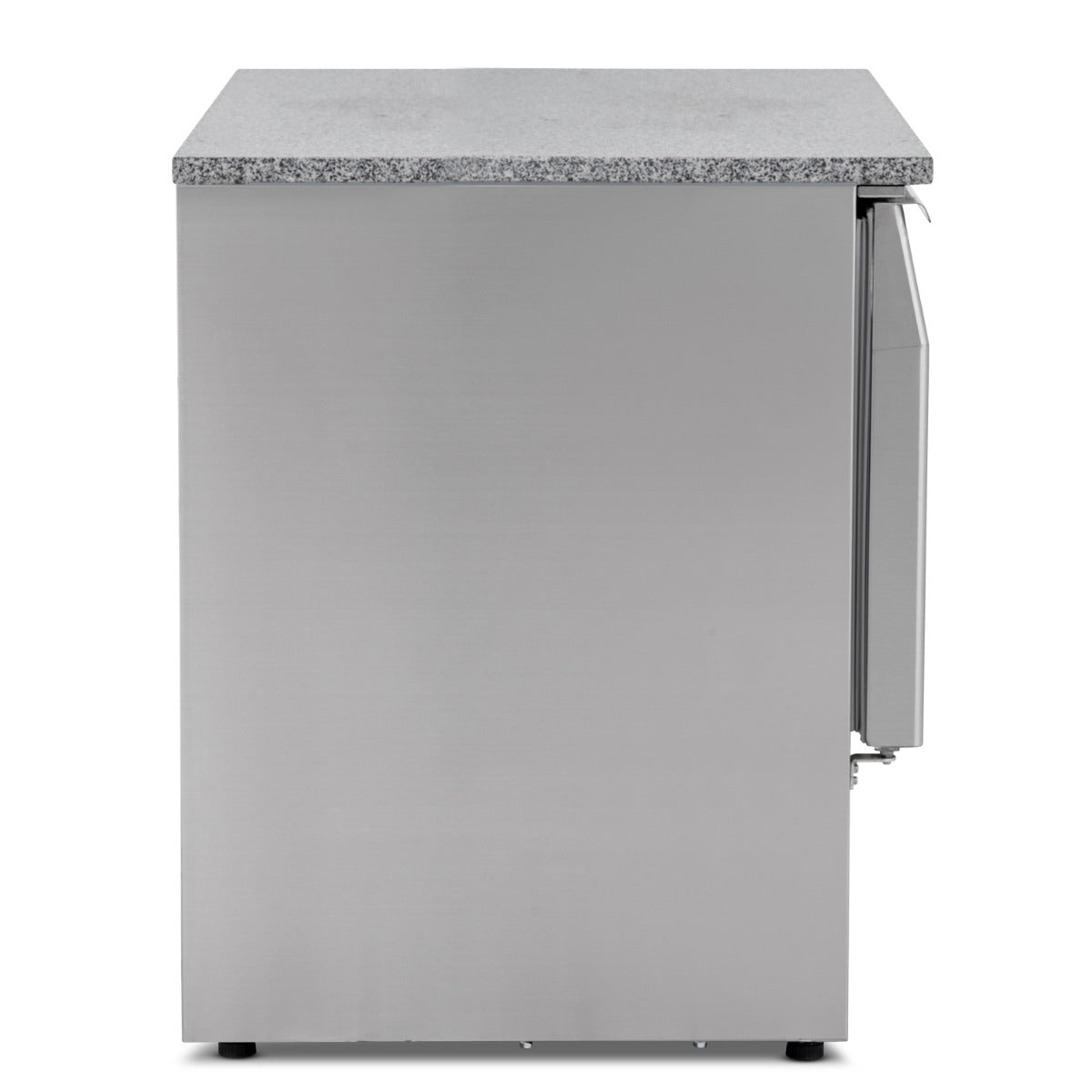 Compact Triple Door Counter Refrigerator With Granite Worktop