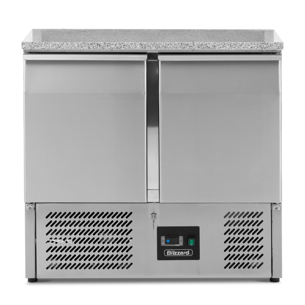 Compact Double Door Counter Refrigerator With Granite Worktop