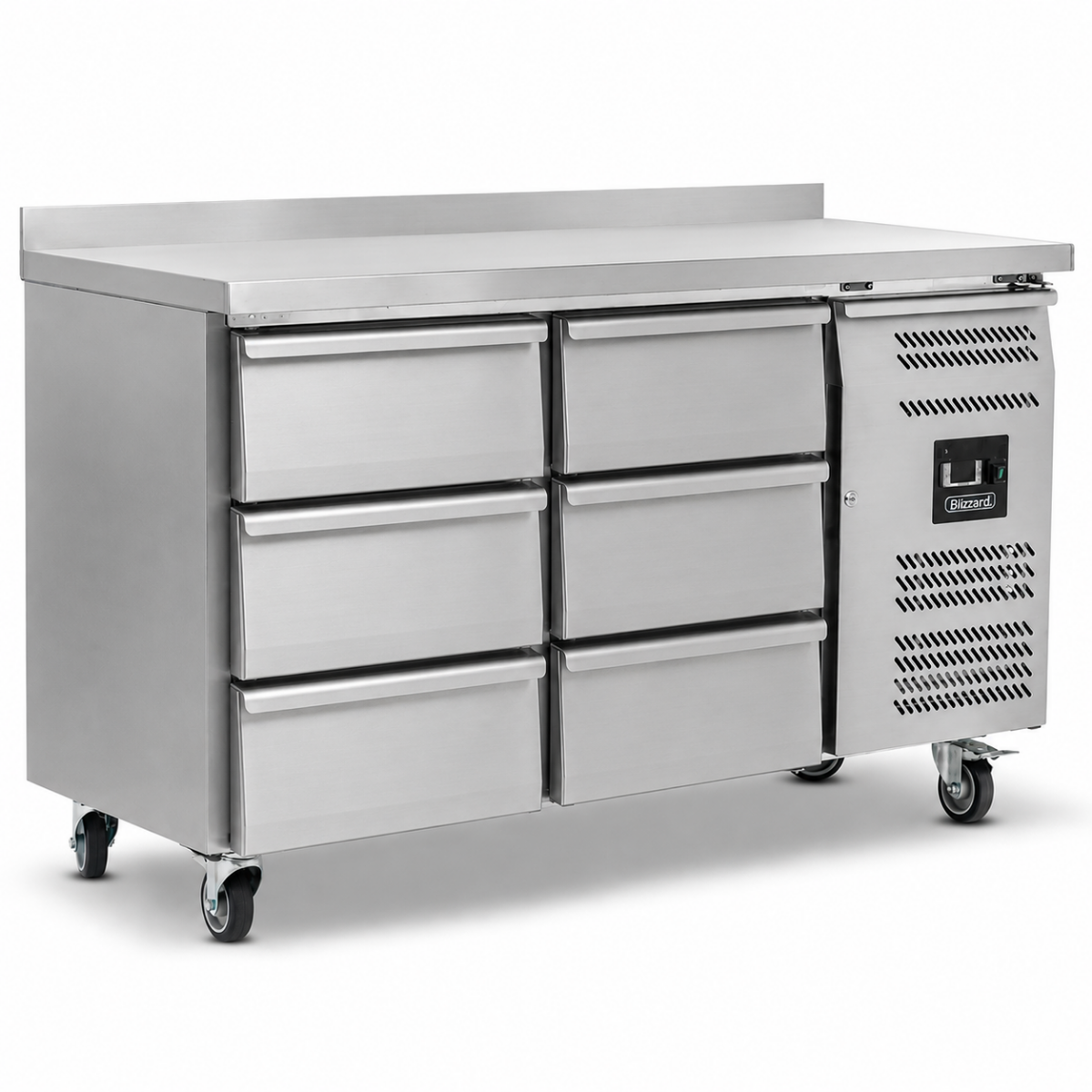 Six Drawer Counter Refrigerator With Upstand