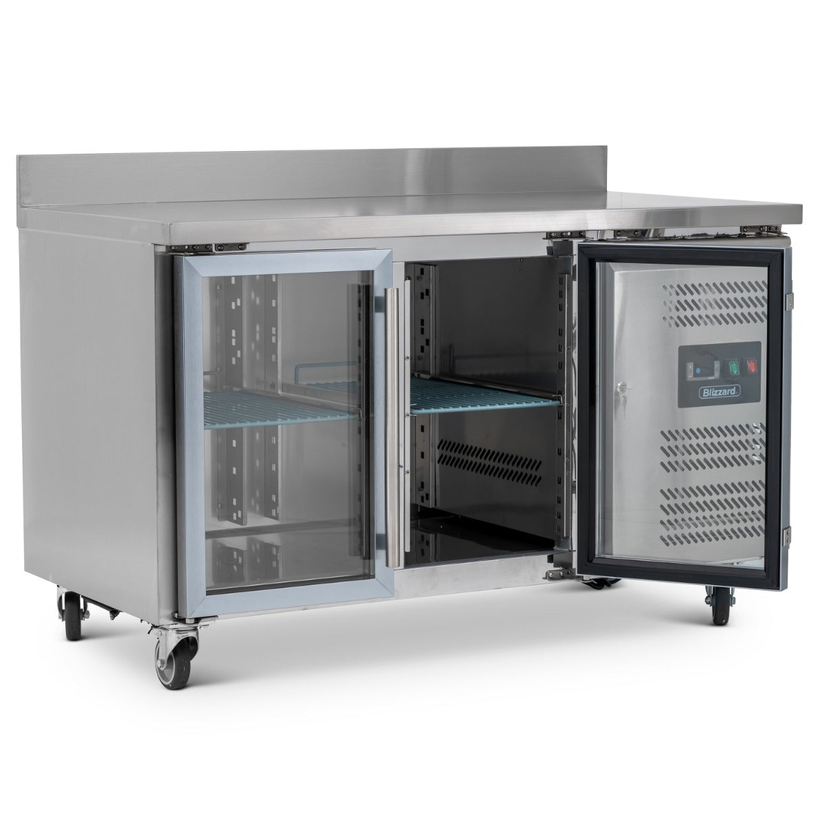 Graded 01025 Hbc2 Cr Double Hinged Glass Door Counter Refrigerator With Upstand
