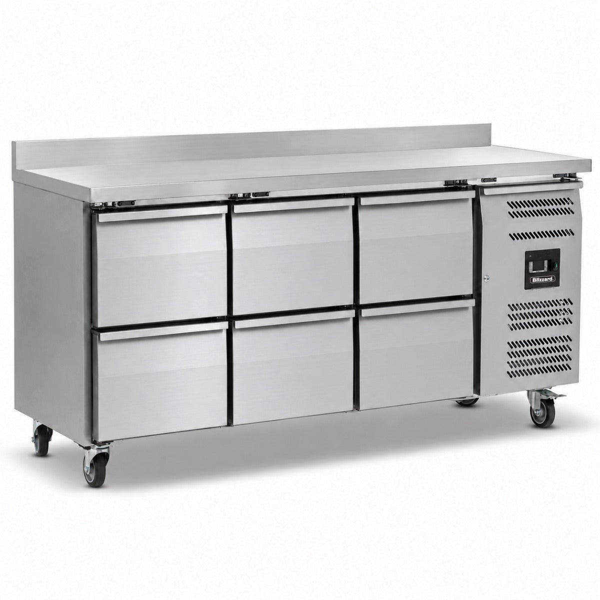 Six Drawer Counter Refrigerator With Upstand