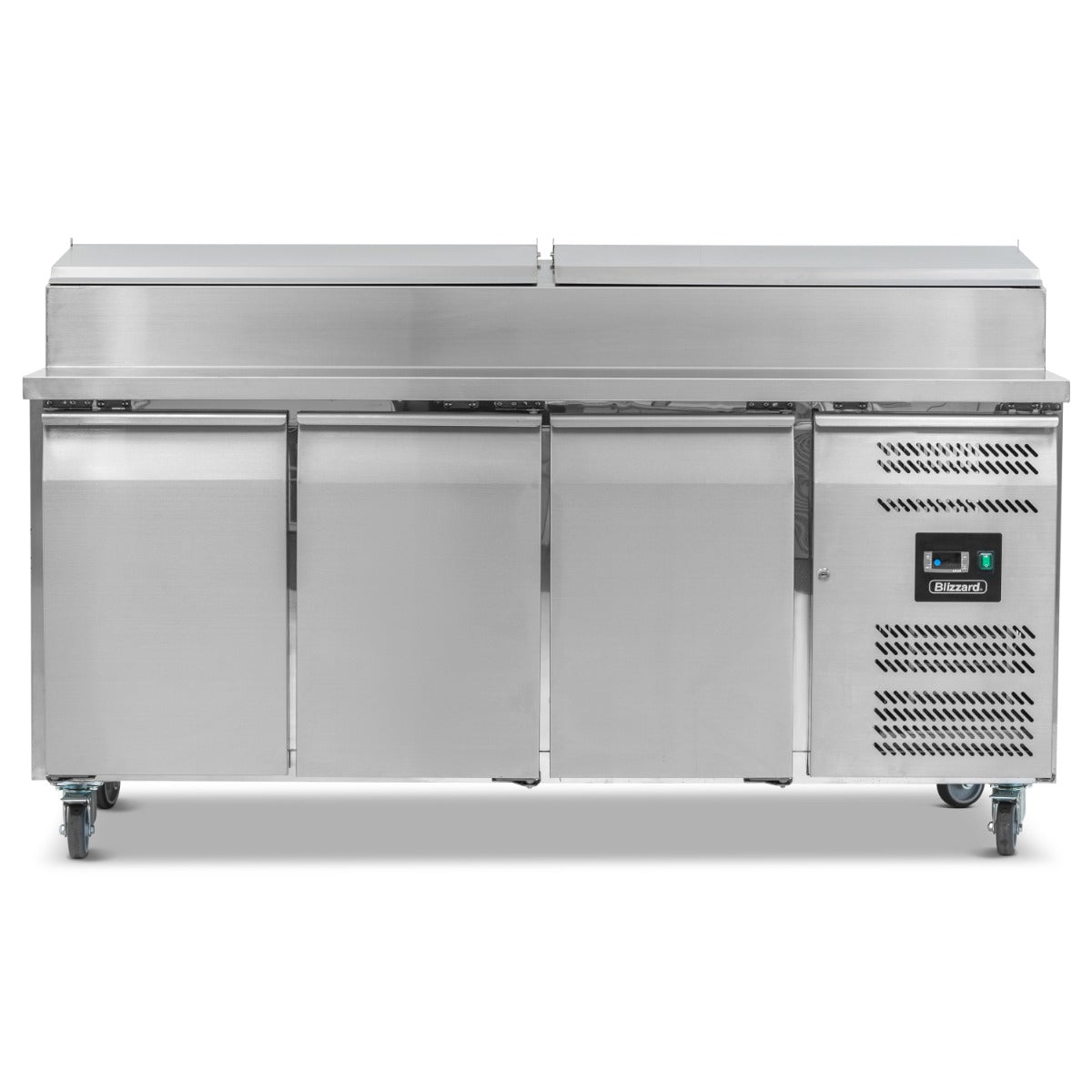 Triple Door Refrigerated Prep Counter With Raised Collar