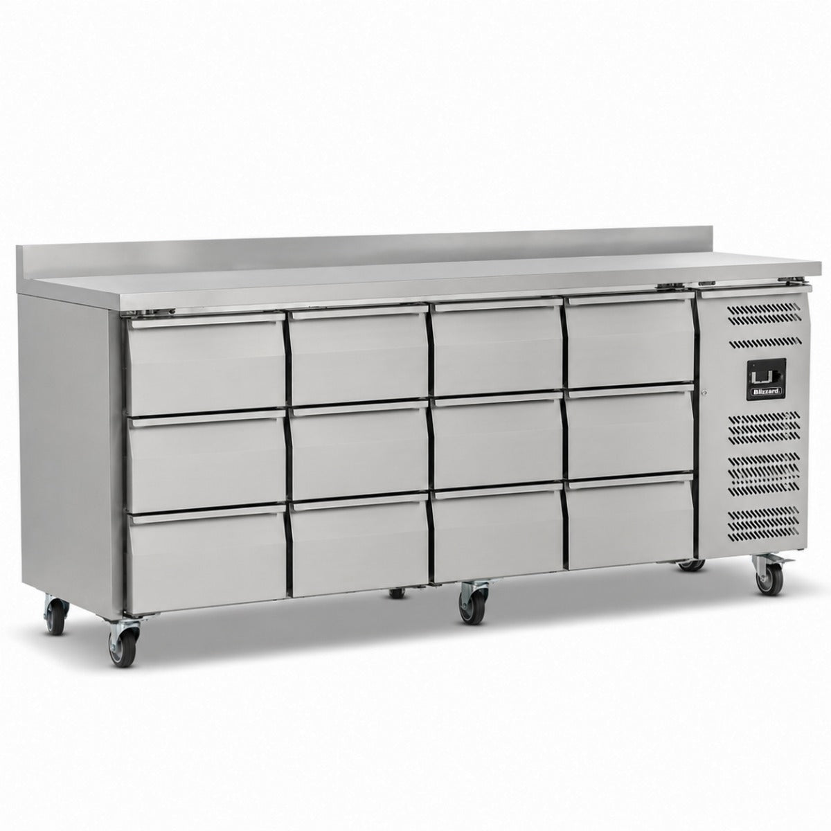 Twelve Drawer Refrigerated Counter With Upstand