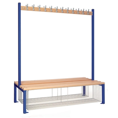 Double-sided Island Seating with Mesh Tray Blue 1500mm