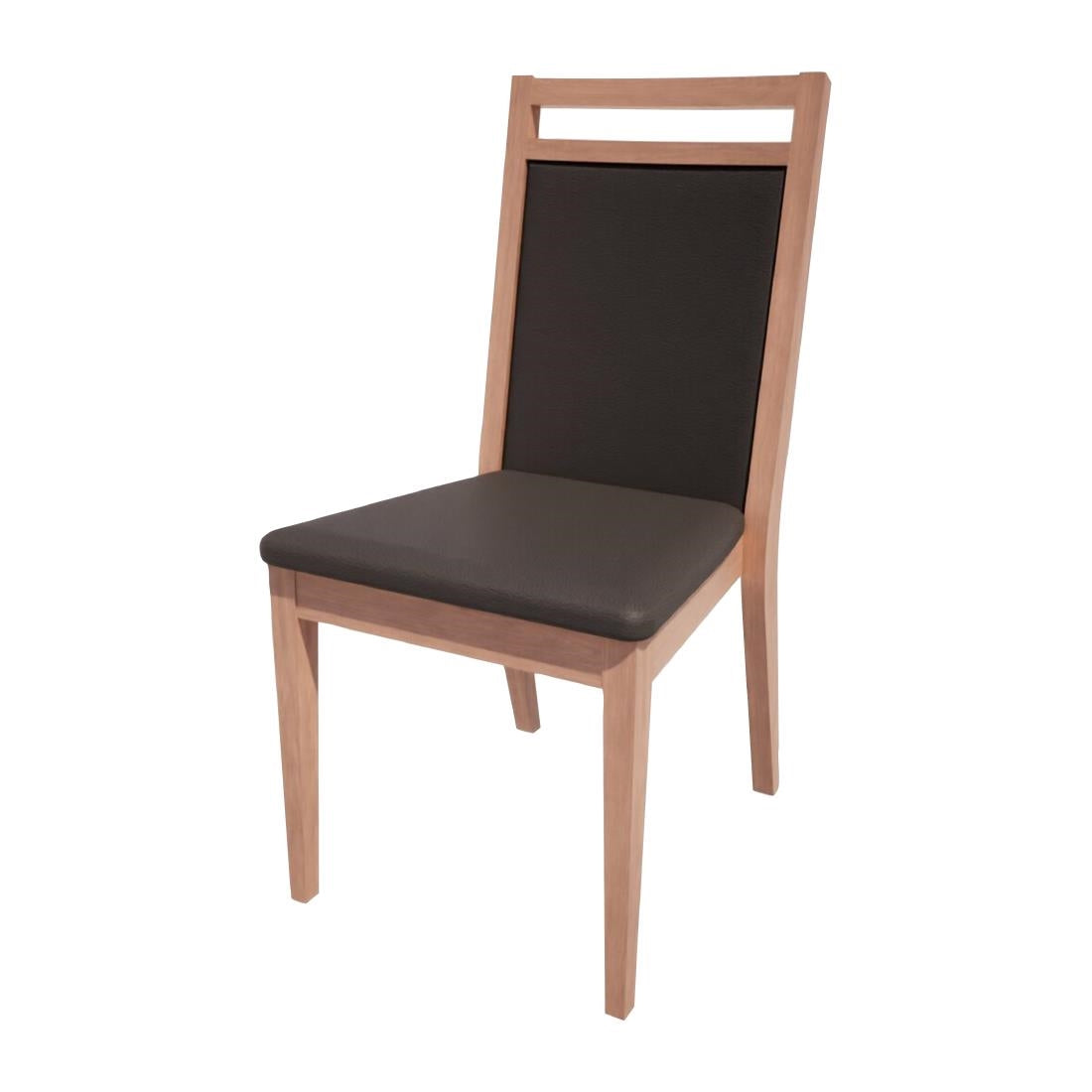 Bolero Bespoke Bia B Stacking Chair in Anthracite/Beech