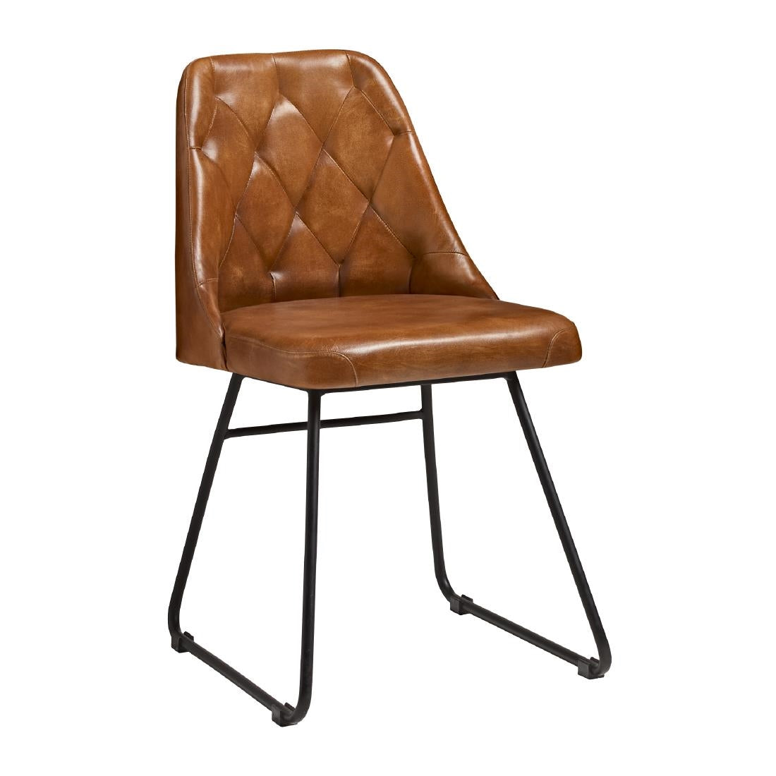 Harland Side Chairs Leather Bruciato (2 Pack)