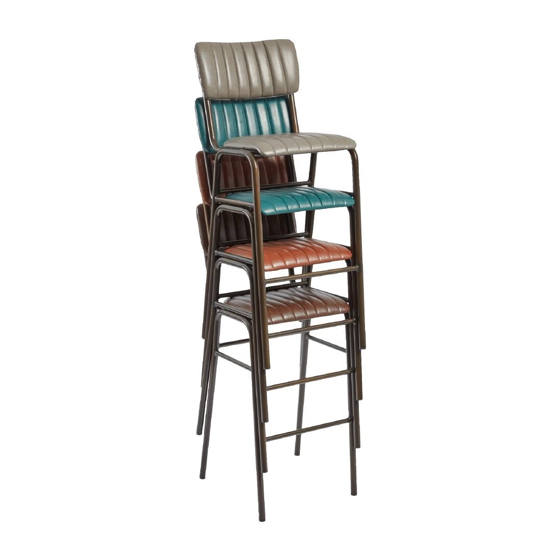 Tavo Stacking Bar Stools Vintage Red (2 Pack)