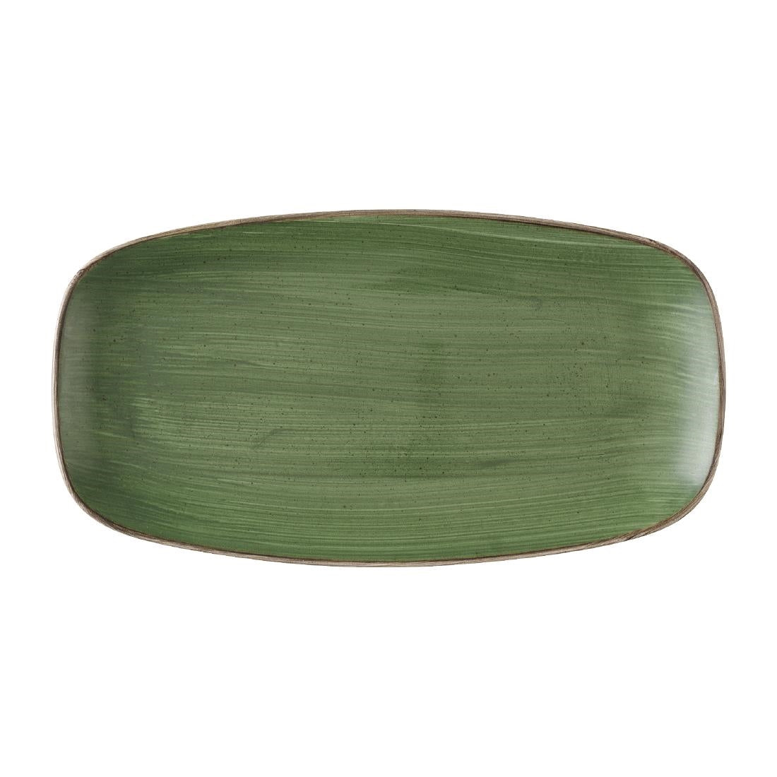Churchill Stonecast Sorrel Green Chefs Oblong Plates 279 x 152mm (12 Pack)