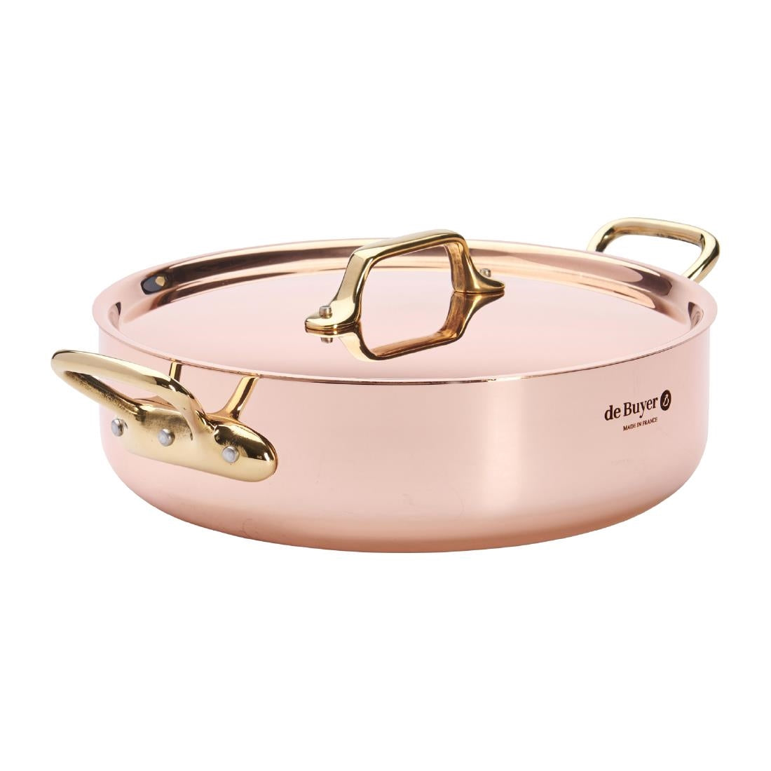 De Buyer Inocuivre Saute Pan with Lid Brass 24cm